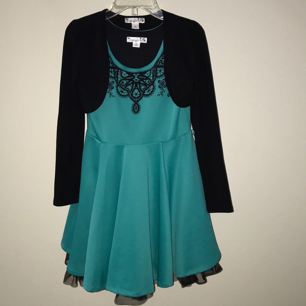 KnitWorks Kids Dress with A Bolero Jacket attached